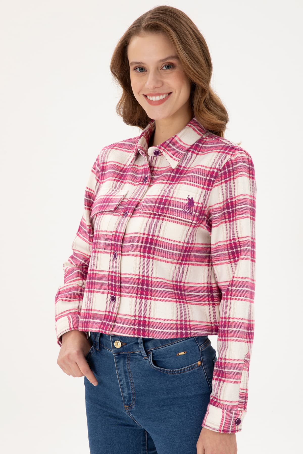 پیراهن زنانه U.S. Polo Assn. بنفش آستین بلند مدل 50291115-VR037 پیراهن زنانه U.S. Polo Assn. بنفش آستین بلند مدل 50291115-VR037