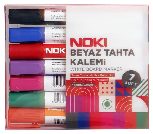 ست ماژیک وایت برد Noki نوک گرد 7 عددی رنگ مخلوط مدل 1664-P7 ست ماژیک وایت برد Noki نوک گرد 7 عددی رنگ مخلوط مدل 1664-P7