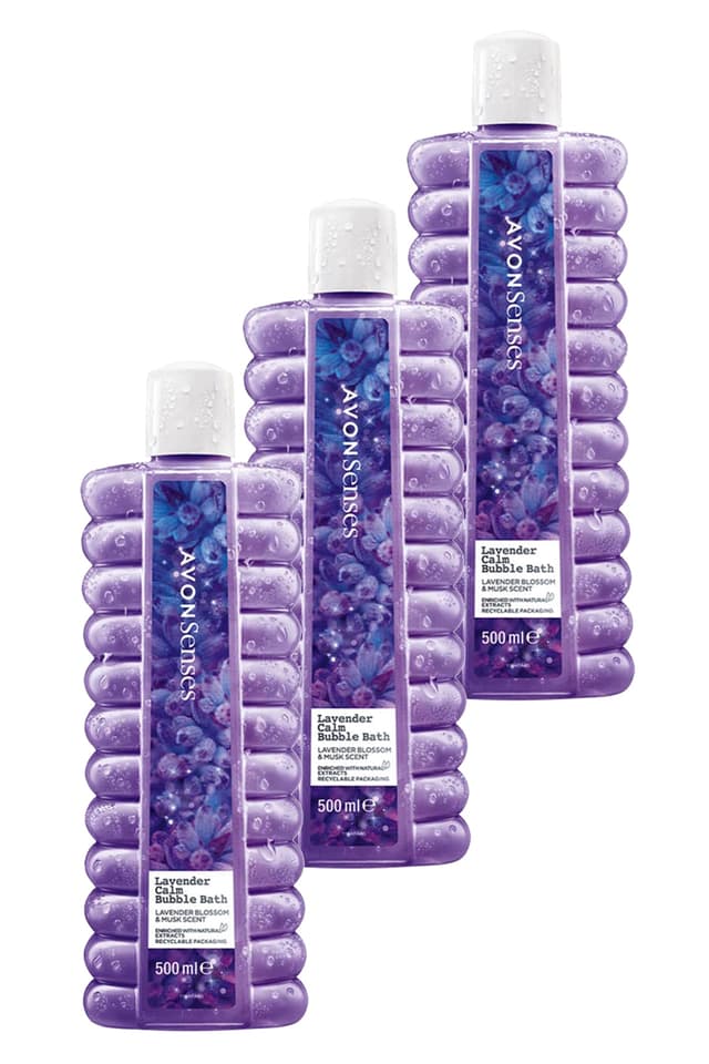 ست سهتایی کف حمام معطر Avon Senses Lavender Calm با رایحه اسطوخودوس 500 ml ست سهتایی کف حمام معطر Avon Senses Lavender Calm با رایحه اسطوخودوس 500 ml