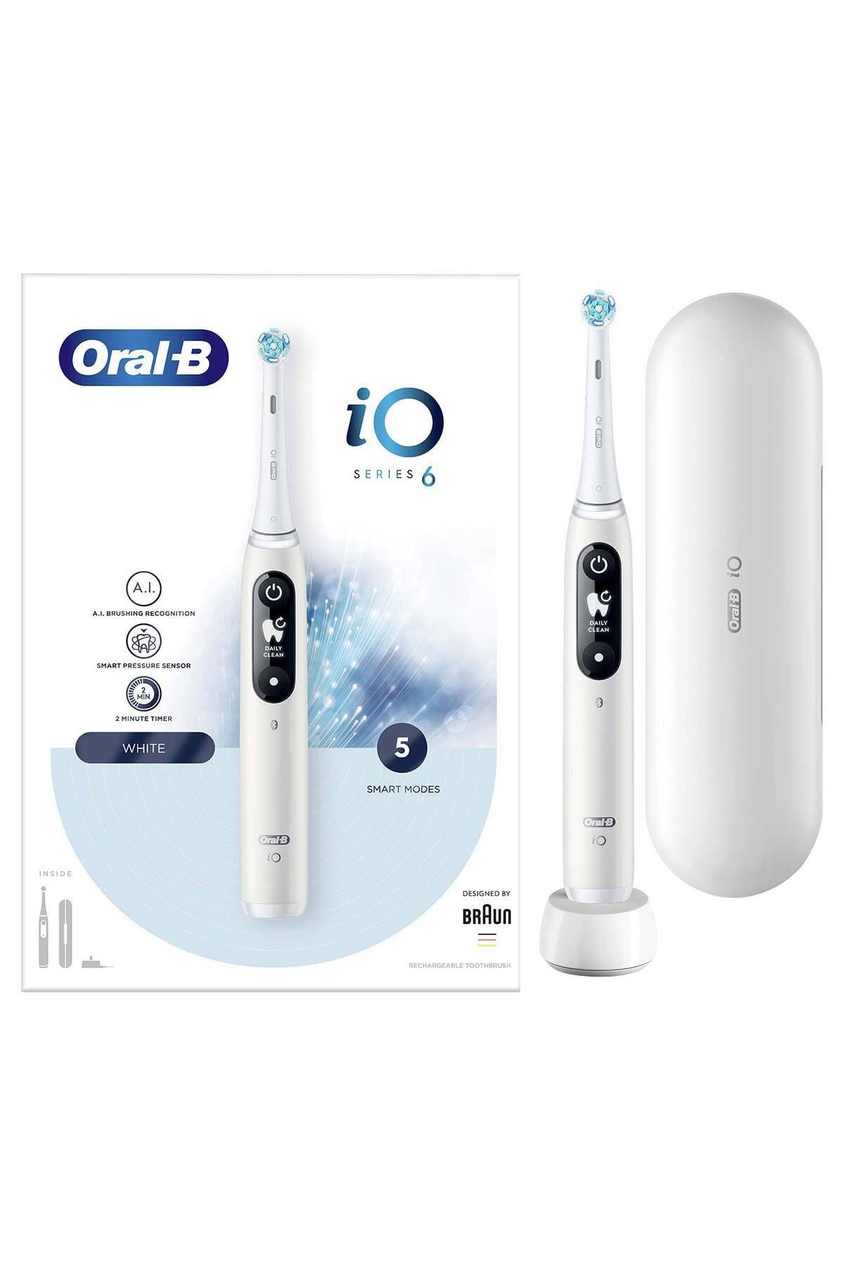 مسواک برقی شارژی Oral-B سفید مدل iO - 6 مسواک برقی شارژی Oral-B سفید مدل iO - 6