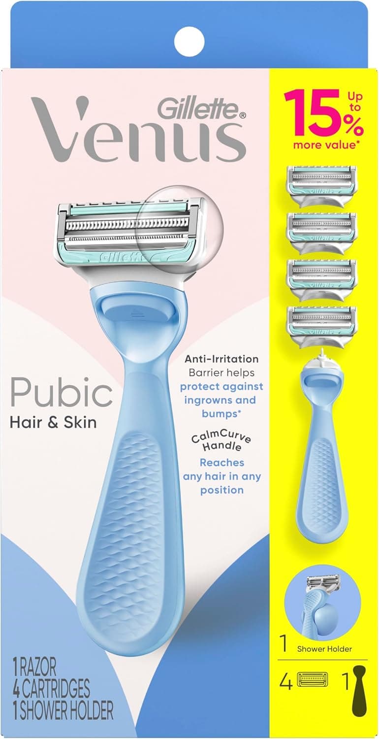 ماشین اصلاح بیکینی زنانه Gillette Venus با ۴ تیغ یدک ماشین اصلاح بیکینی زنانه Gillette Venus با ۴ تیغ یدک