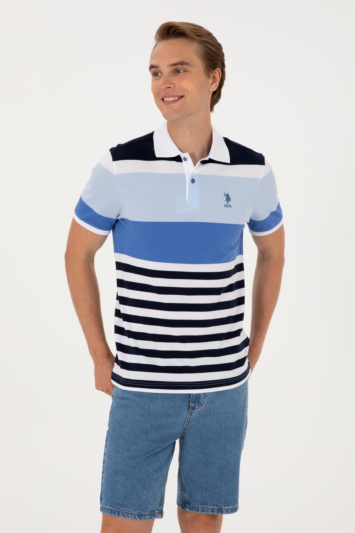 تیشرت مردانه U.S. Polo Assn. یقه پولو فیت معمولی نیلی مدل 50300046-VR028 تیشرت مردانه U.S. Polo Assn. یقه پولو فیت معمولی نیلی مدل 50300046-VR028