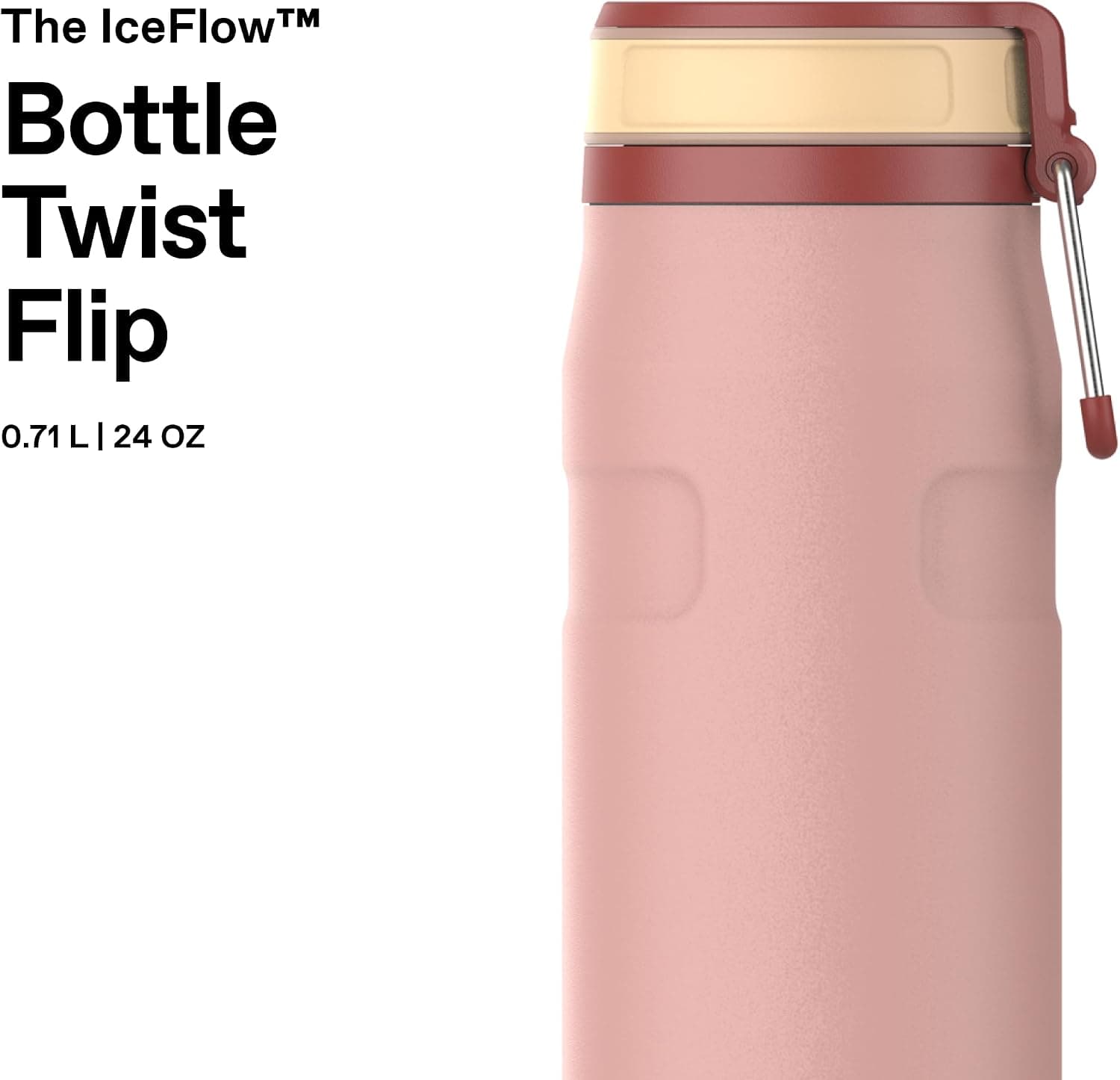 بطری آب عایقدار Stanley مدل The IceFlow Twist & Flip، استیل ضدزنگ، Peach Rose، 0.7 Litre بطری آب عایقدار Stanley مدل The IceFlow Twist & Flip، استیل ضدزنگ، Peach Rose، 0.7 Litre