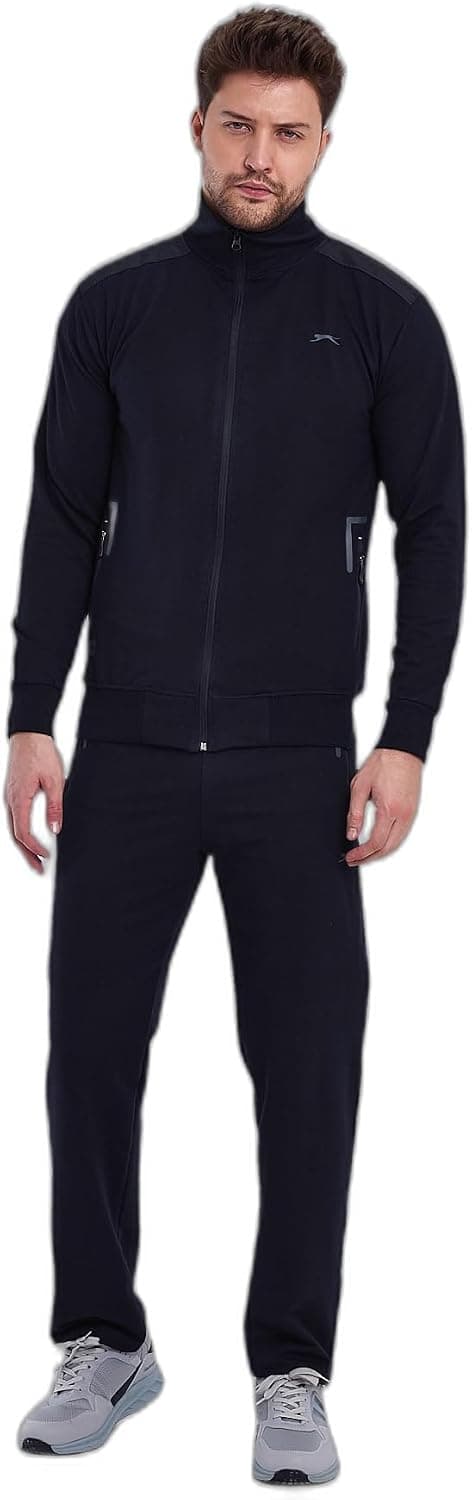 ست گرمکن ورزشی مردانه Slazenger یقه ایستاده زیپدار جیبدار سرمهای مدل OKRAN IN ست گرمکن ورزشی مردانه Slazenger یقه ایستاده زیپدار جیبدار سرمهای مدل OKRAN IN