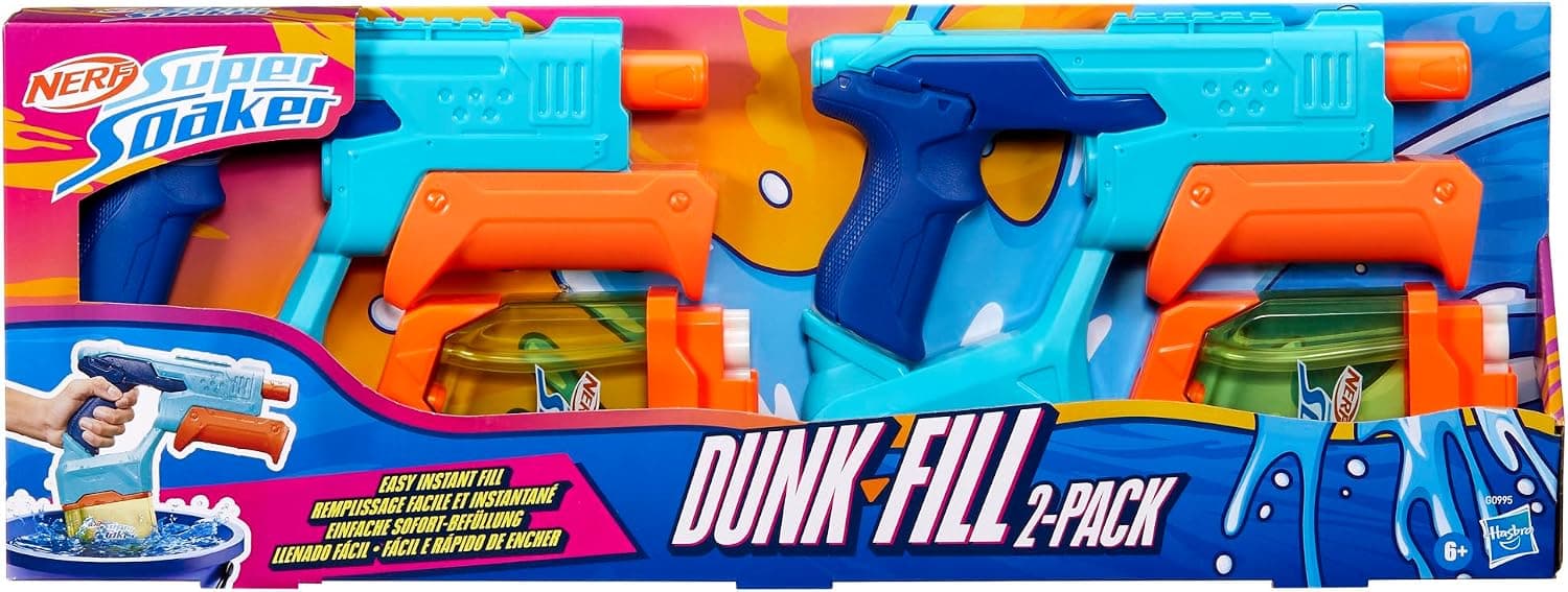 تفنگ آبپاش Nerf Super Soaker Dunk-Fill بسته 2 عددی تفنگ آبپاش Nerf Super Soaker Dunk-Fill بسته 2 عددی