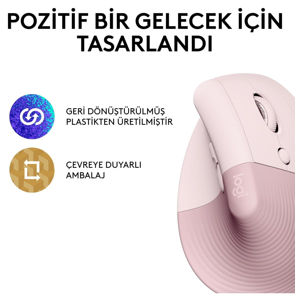 ماوس عمودی ارگونومیک بیسیم کمصدا logitech Lift صورتی مدل 910-006478 ماوس عمودی ارگونومیک بیسیم کمصدا logitech Lift صورتی مدل 910-006478
