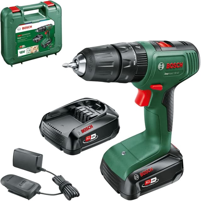 دریل چکشی شارژی Bosch Home and Garden با 2 باتری 2.0 Ah و کیف مدل Easyimpact 18V-40 دریل چکشی شارژی Bosch Home and Garden با 2 باتری 2.0 Ah و کیف مدل Easyimpact 18V-40