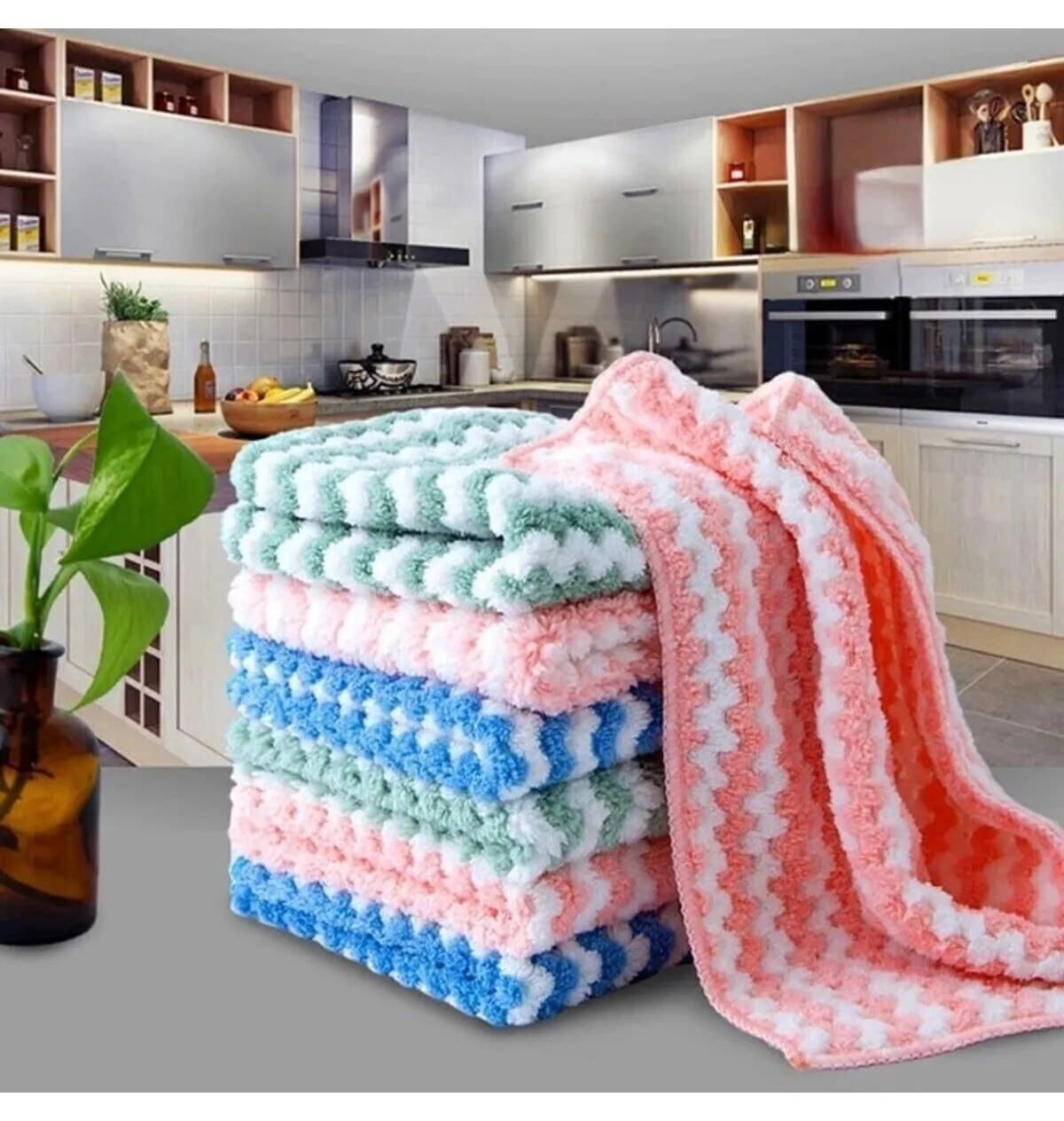 دستمال نظافت آشپزخانه Keyfi Sepet میکروفایبر با بافت نرم و ضدلک 30*30 Cm، 1 عدد دستمال نظافت آشپزخانه Keyfi Sepet میکروفایبر با بافت نرم و ضدلک 30*30 Cm، 1 عدد