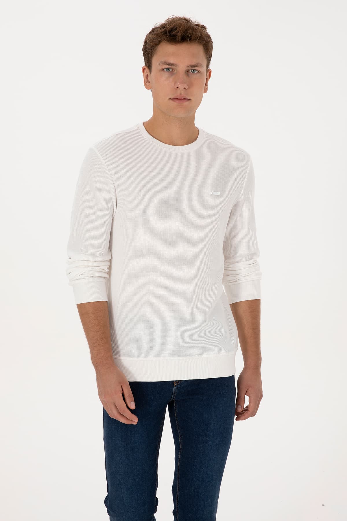 سویشرت مردانه U.S. Polo Assn. یقه گرد فیت معمولی سفید مدل 50316390-VR184 سویشرت مردانه U.S. Polo Assn. یقه گرد فیت معمولی سفید مدل 50316390-VR184