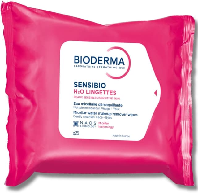 دستمال پاککننده آرایش مناسب پوست حساس Bioderma تسکیندهنده Sensibio H2O دستمال پاککننده آرایش مناسب پوست حساس Bioderma تسکیندهنده Sensibio H2O