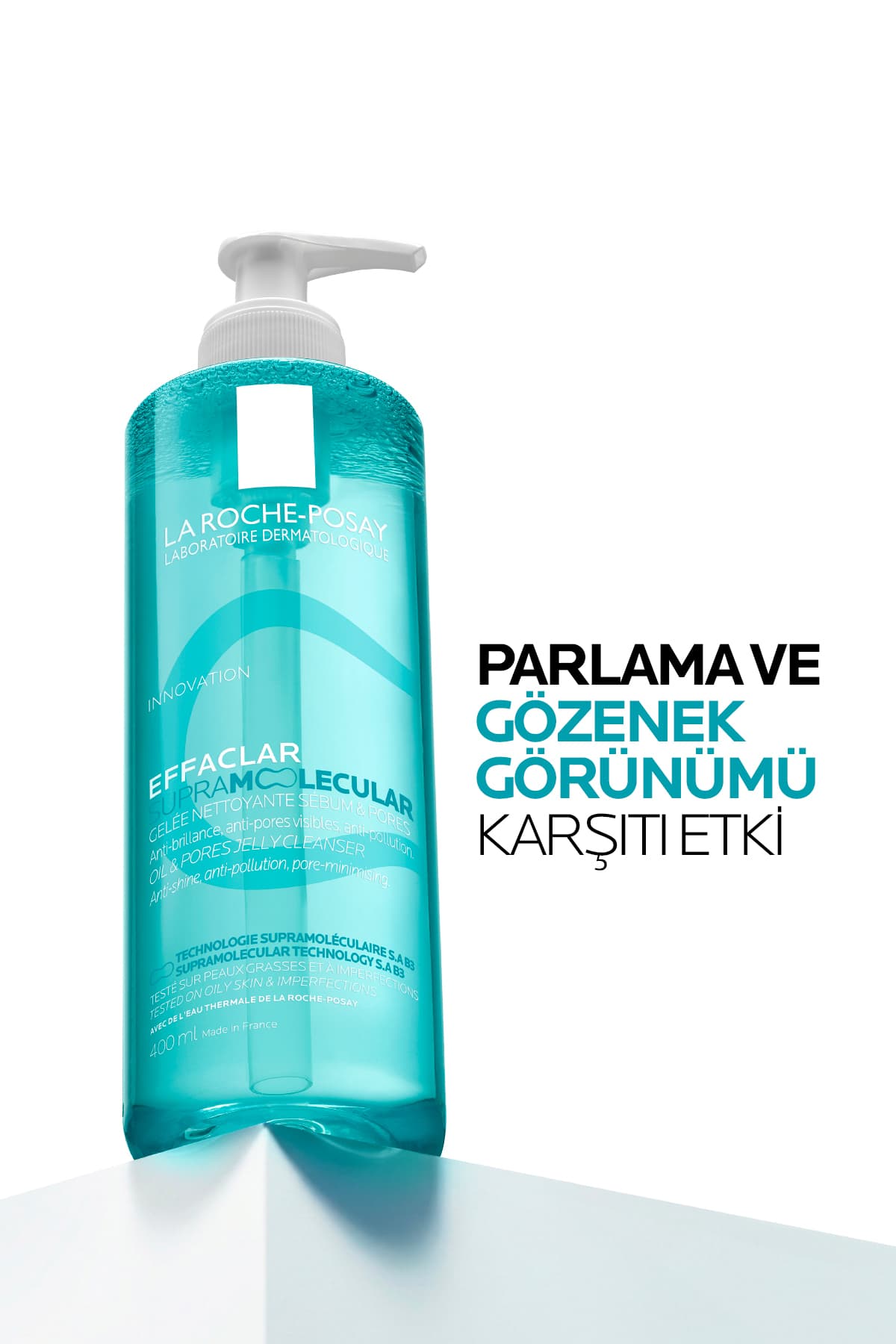 ژل شوینده صورت برای پوست مختلط و چرب La Roche Posay ضد منافذ Effaclar Supramolecular 400 ml ژل شوینده صورت برای پوست مختلط و چرب La Roche Posay ضد منافذ Effaclar Supramolecular 400 ml