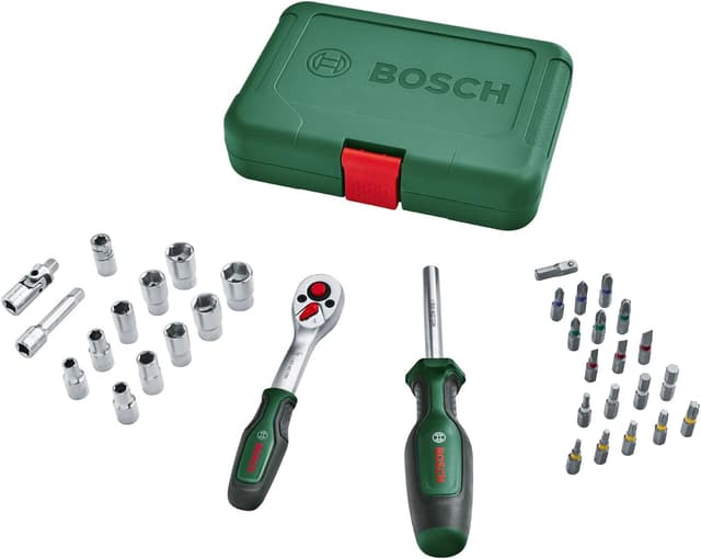 ست ابزار دستی Bosch Home and Garden 34 عددی سری بکس و سرپیچ ست ابزار دستی Bosch Home and Garden 34 عددی سری بکس و سرپیچ