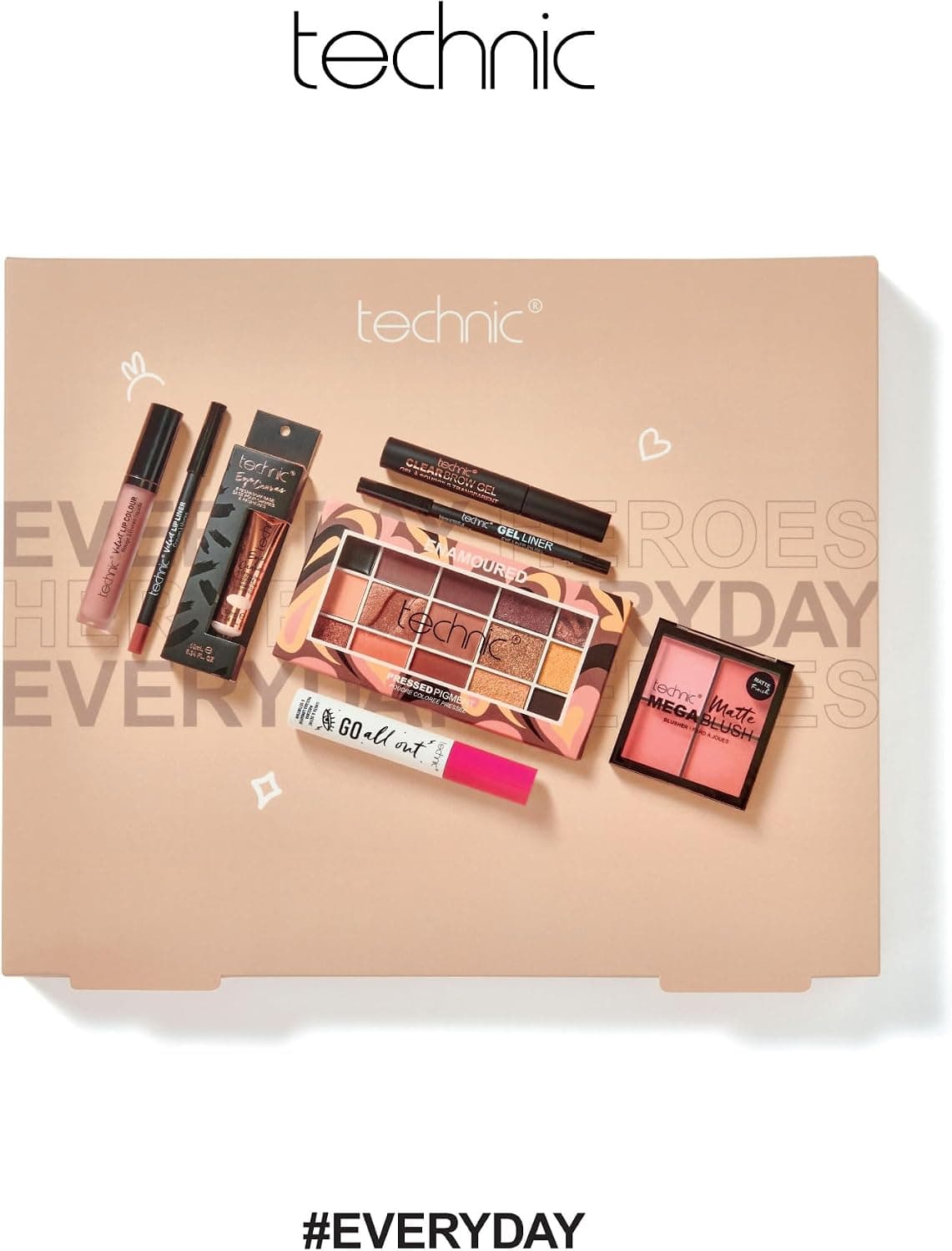 ست کامل آرایش technic مدل Enamoured شامل 8 تکه سایه چشم، رژلب، رژگونه، هایلایتر و ریمل ست کامل آرایش technic مدل Enamoured شامل 8 تکه سایه چشم، رژلب، رژگونه، هایلایتر و ریمل