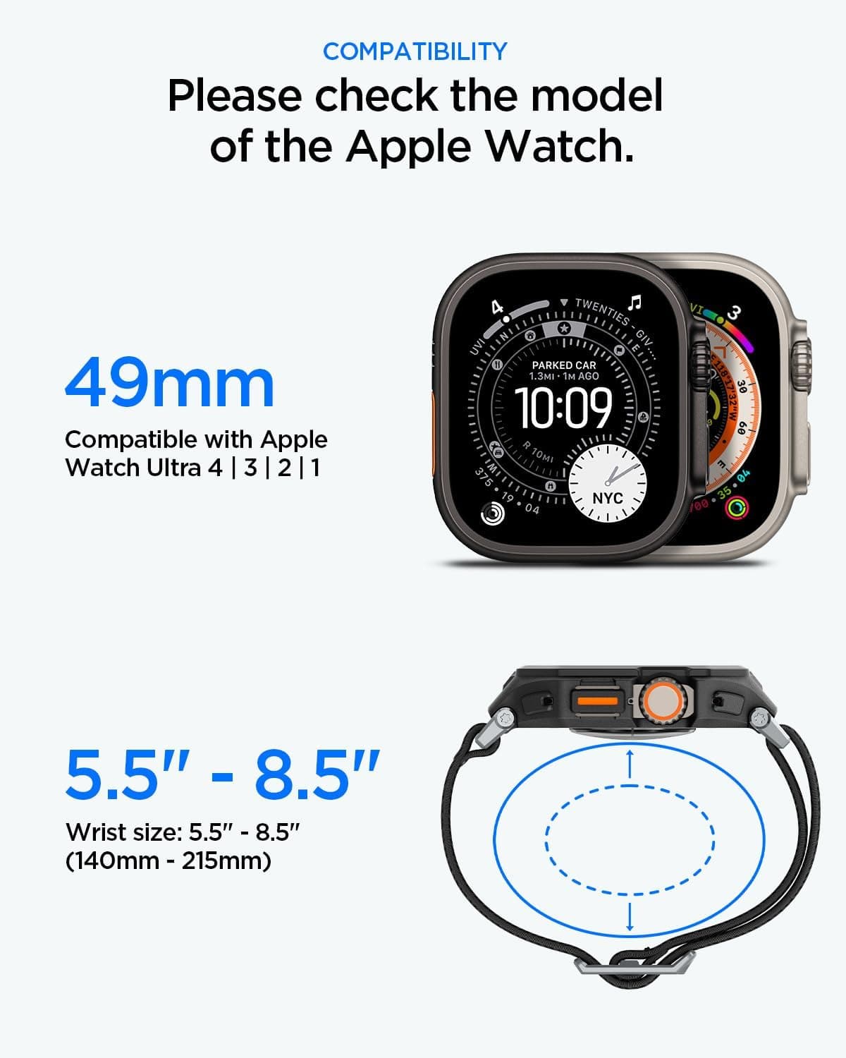 قاب و بند ساعت سازگار با Apple Watch 49mm Ultra 4/3/2/1 برند Spigen مشکی مات Lite Fit Pro مدل ACS07104 قاب و بند ساعت سازگار با Apple Watch 49mm Ultra 4/3/2/1 برند Spigen مشکی مات Lite Fit Pro مدل ACS07104