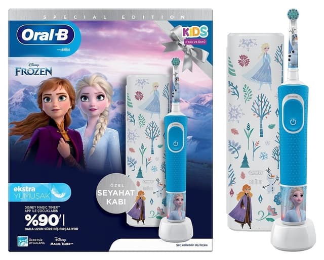 مسواک کودک Oral-B با برس فوقالعاده نرم شارژی سری ویژه Frozen مدل D100 Vitality مسواک کودک Oral-B با برس فوقالعاده نرم شارژی سری ویژه Frozen مدل D100 Vitality