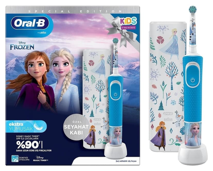 مسواک کودک Oral-B با برس فوقالعاده نرم شارژی سری ویژه Frozen مدل D100 Vitality مسواک کودک Oral-B با برس فوقالعاده نرم شارژی سری ویژه Frozen مدل D100 Vitality