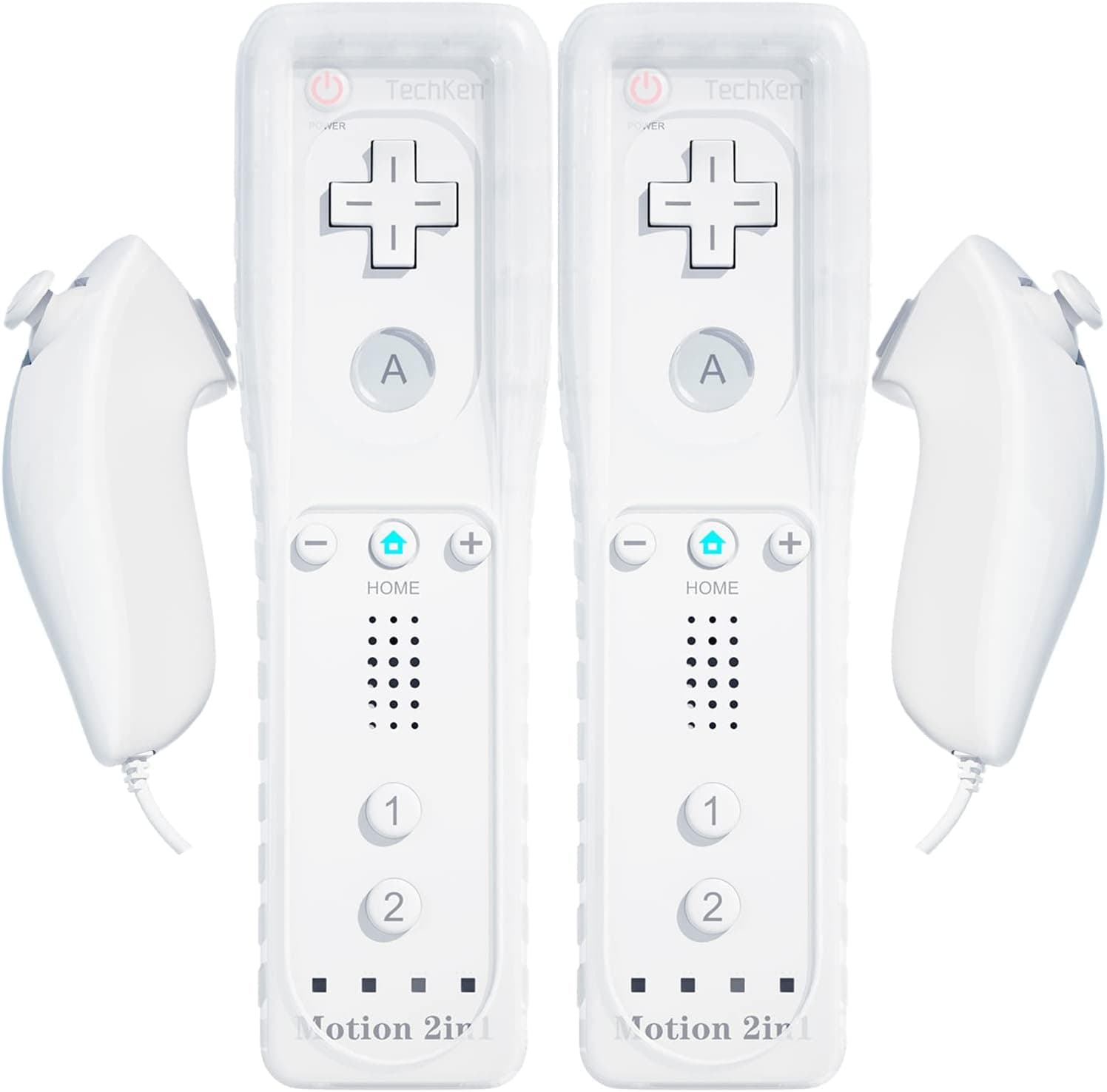 کنترلر بازی TechKen همراه Wii Motion Plus و نانچاک بسته 2 عددی کنترلر بازی TechKen همراه Wii Motion Plus و نانچاک بسته 2 عددی