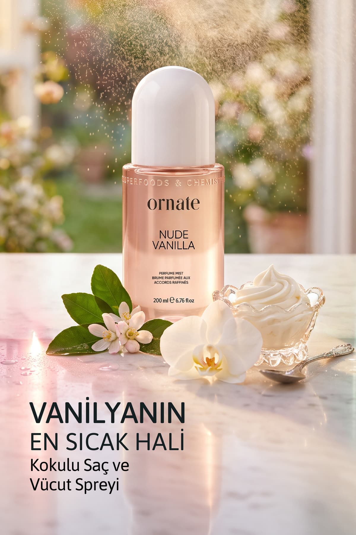 اسپری بدن و مو ORNATE با رایحه وانیل امبر و مشک 200 ml اسپری بدن و مو ORNATE با رایحه وانیل امبر و مشک 200 ml