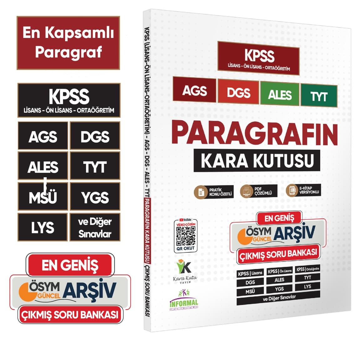 کتاب سوالات پیشین Karakutu Yayınları Paragrafın Kara Kutusu KPSS DGS AGS ALES TYT کتاب سوالات پیشین Karakutu Yayınları Paragrafın Kara Kutusu KPSS DGS AGS ALES TYT
