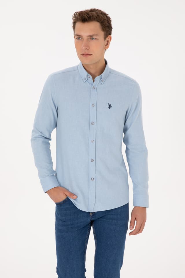 پیراهن آستینبلند مردانه U.S. Polo Assn. آبی روشن ساده مدل 50316721-VR003 پیراهن آستینبلند مردانه U.S. Polo Assn. آبی روشن ساده مدل 50316721-VR003