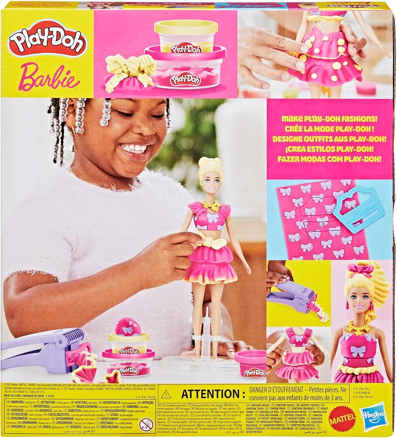 ست خمیربازی برای دختران و پسران 5+ Play-Doh Barbie با خمیر شکلدهی، لباس عروسک و 9 اکسسوری مد ست خمیربازی برای دختران و پسران 5+ Play-Doh Barbie با خمیر شکلدهی، لباس عروسک و 9 اکسسوری مد