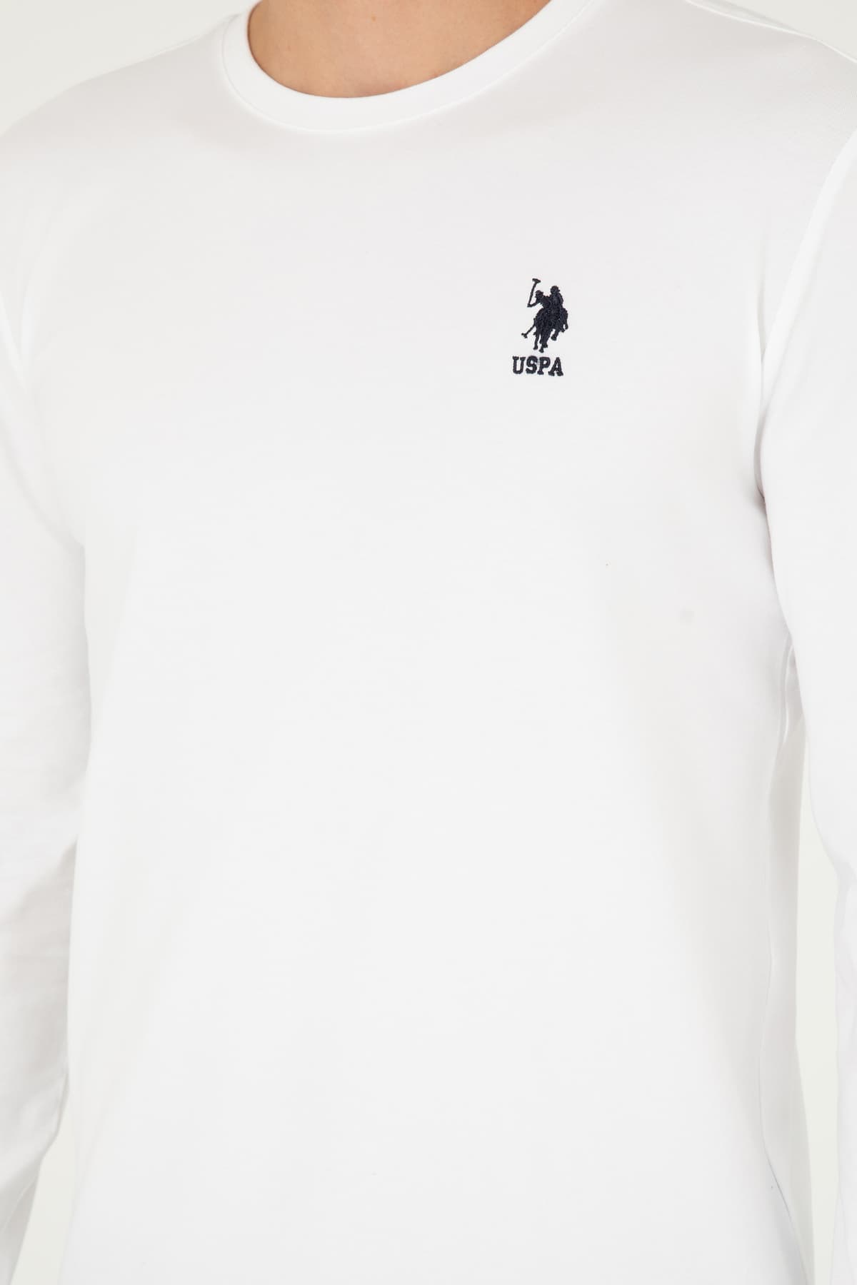 سوئیشرت مردانه U.S. Polo Assn. فیت اسلیم یقه گرد سفید مدل 50289027-VR013 سوئیشرت مردانه U.S. Polo Assn. فیت اسلیم یقه گرد سفید مدل 50289027-VR013