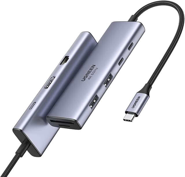 هاب USB UGREEN با پورتهای USB C و USB A، HDMI 4k 60Hz، PD 100W، Ethernet و شیار کارت SD/TF هاب USB UGREEN با پورتهای USB C و USB A، HDMI 4k 60Hz، PD 100W، Ethernet و شیار کارت SD/TF