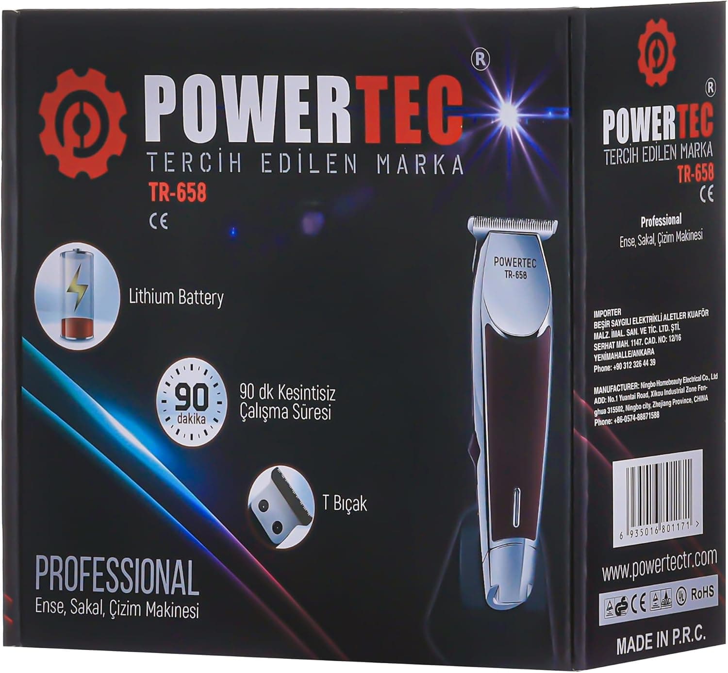 ماشین اصلاح مردانه POWERTEC موی سر، ریش، گردن و بدن مدل TR-658 ماشین اصلاح مردانه POWERTEC موی سر، ریش، گردن و بدن مدل TR-658