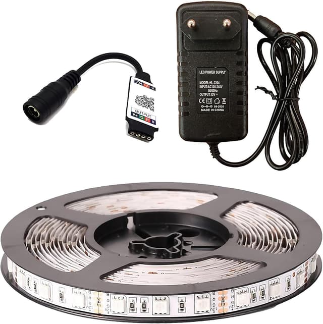 ست نوار LED Genel AmberLED RGB، 5 متر، Bluetooth با کنترل اپلیکیشن و حساس به موسیقی، تراشه 5050 سهتایی، همراه آداپتور ست نوار LED Genel AmberLED RGB، 5 متر، Bluetooth با کنترل اپلیکیشن و حساس به موسیقی، تراشه 5050 سهتایی، همراه آداپتور