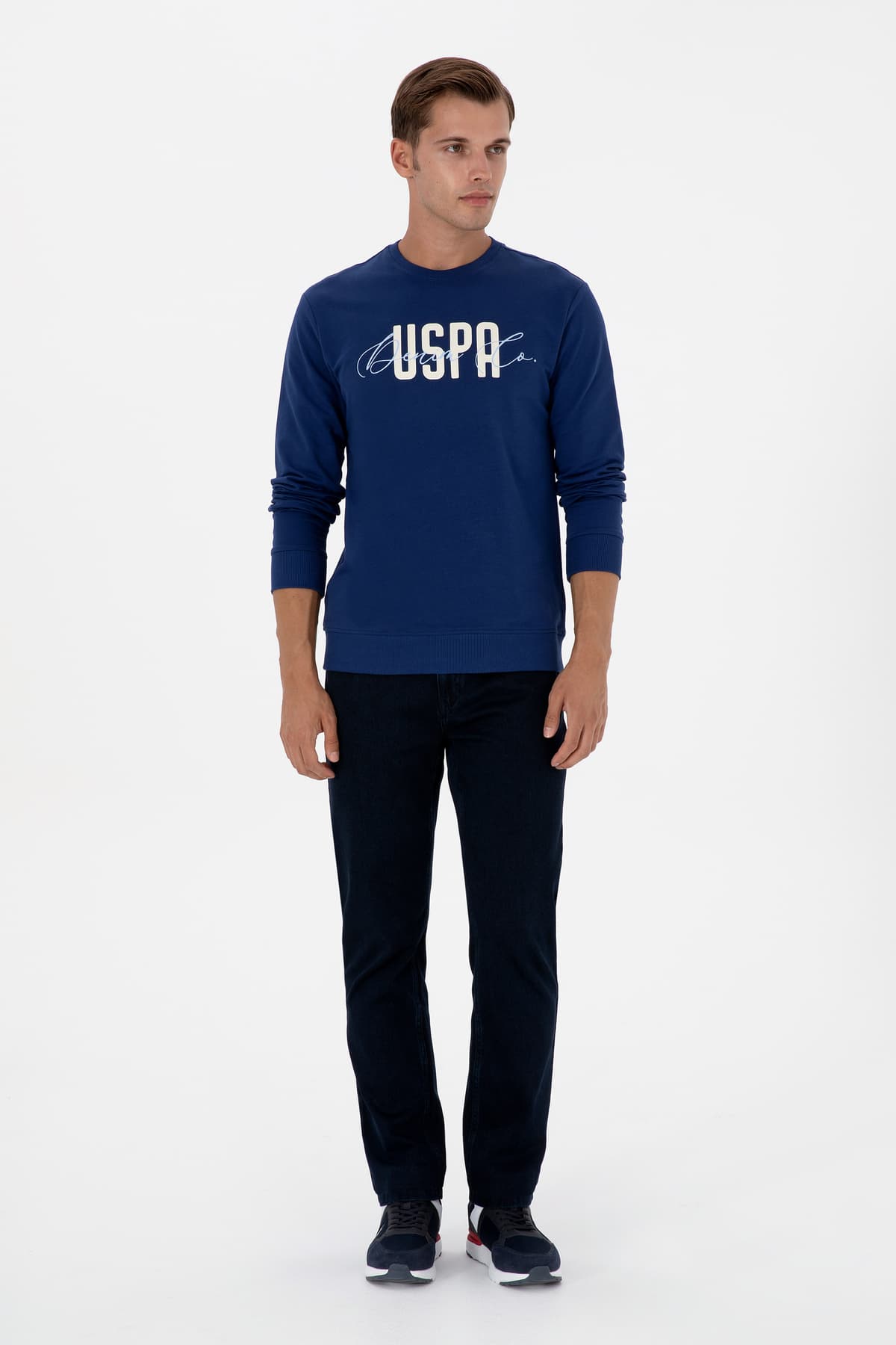 سوئیشرت مردانه U.S. Polo Assn. فیت معمولی یقه گرد ایندیگو نازک مدل 50315570-VR028 سوئیشرت مردانه U.S. Polo Assn. فیت معمولی یقه گرد ایندیگو نازک مدل 50315570-VR028
