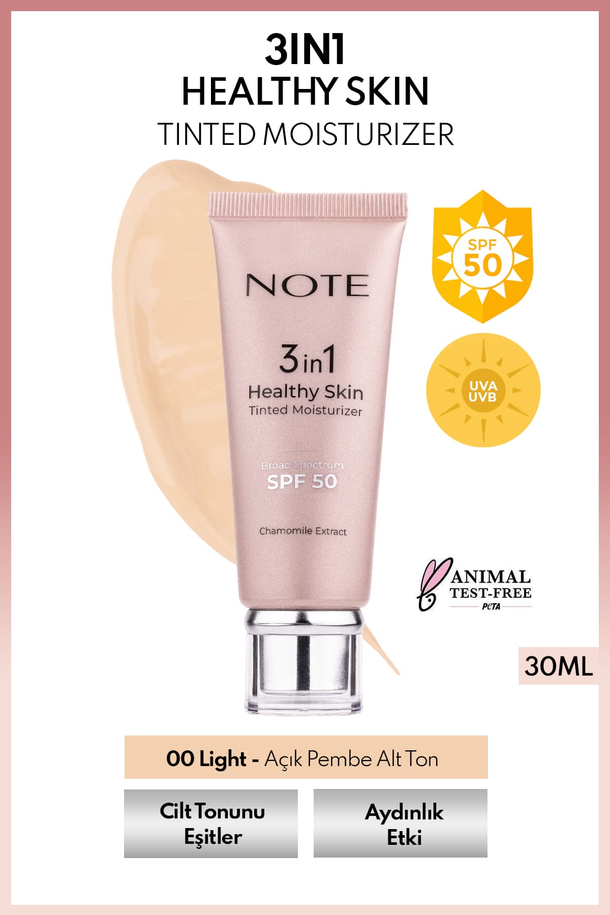 کرم مرطوبکننده رنگی سبک SPF 50 Note Cosmetics Healthy Skin سهکاره، یکدستکننده و روشنکننده رنگ پوست، رنگ 00 روشن کرم مرطوبکننده رنگی سبک SPF 50 Note Cosmetics Healthy Skin سهکاره، یکدستکننده و روشنکننده رنگ پوست، رنگ 00 روشن