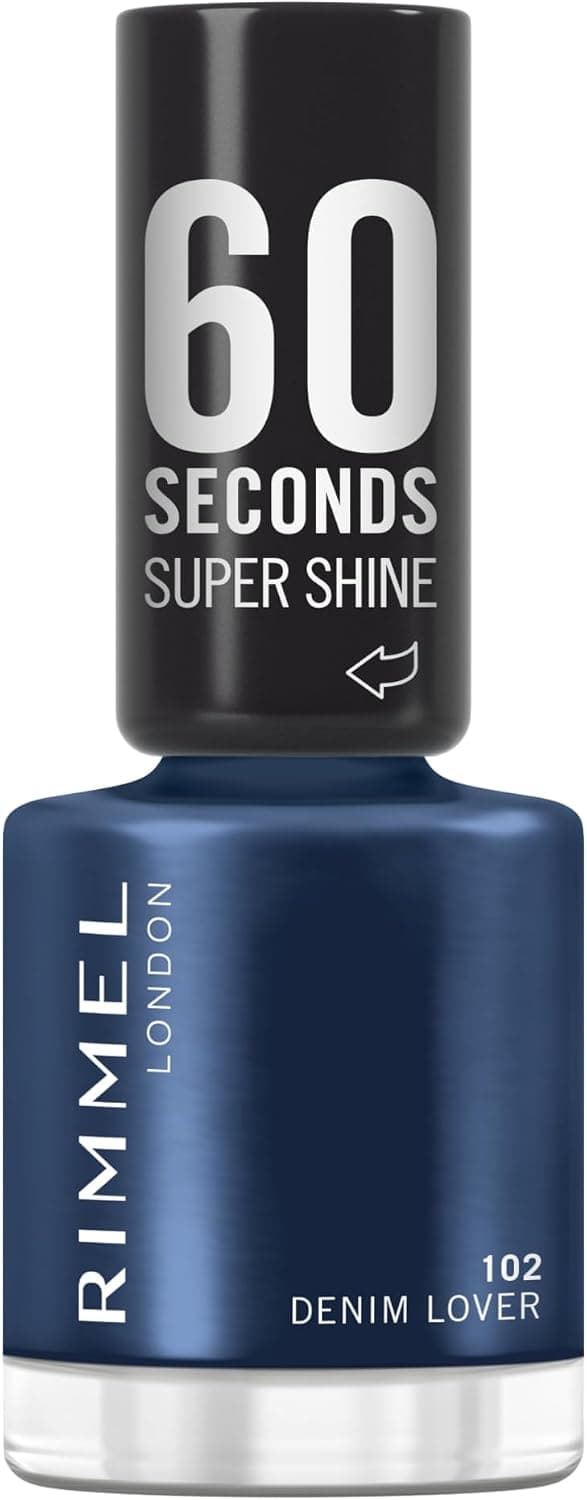 لاک ناخن Rimmel 60 Seconds Super Shine خشکشونده مدل 102 Denim Lover 8ml لاک ناخن Rimmel 60 Seconds Super Shine خشکشونده مدل 102 Denim Lover 8ml