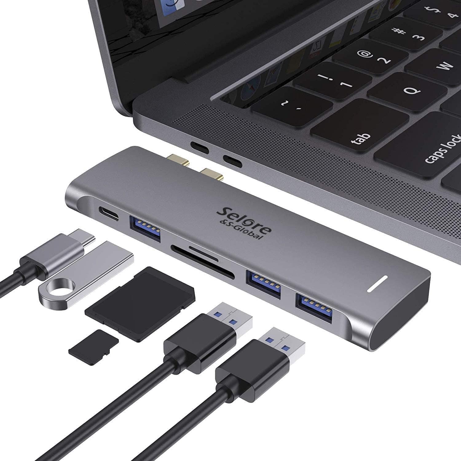 هاب Type-C ۷ در ۱ Selore&S-Global با HDMI 4K و PD 100W هاب Type-C ۷ در ۱ Selore&S-Global با HDMI 4K و PD 100W