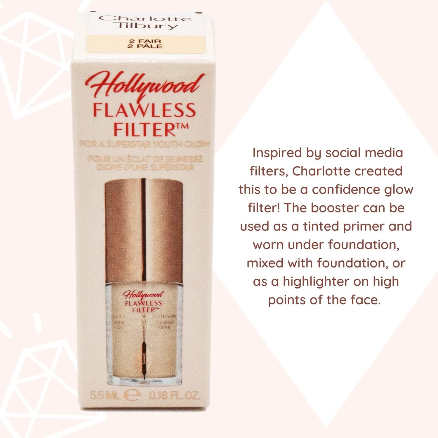 تقویتکننده آرایش مایع صورت Charlotte Tilbury Mini Hollywood Flawless Filter سایز مسافرتی 2 Fair تقویتکننده آرایش مایع صورت Charlotte Tilbury Mini Hollywood Flawless Filter سایز مسافرتی 2 Fair