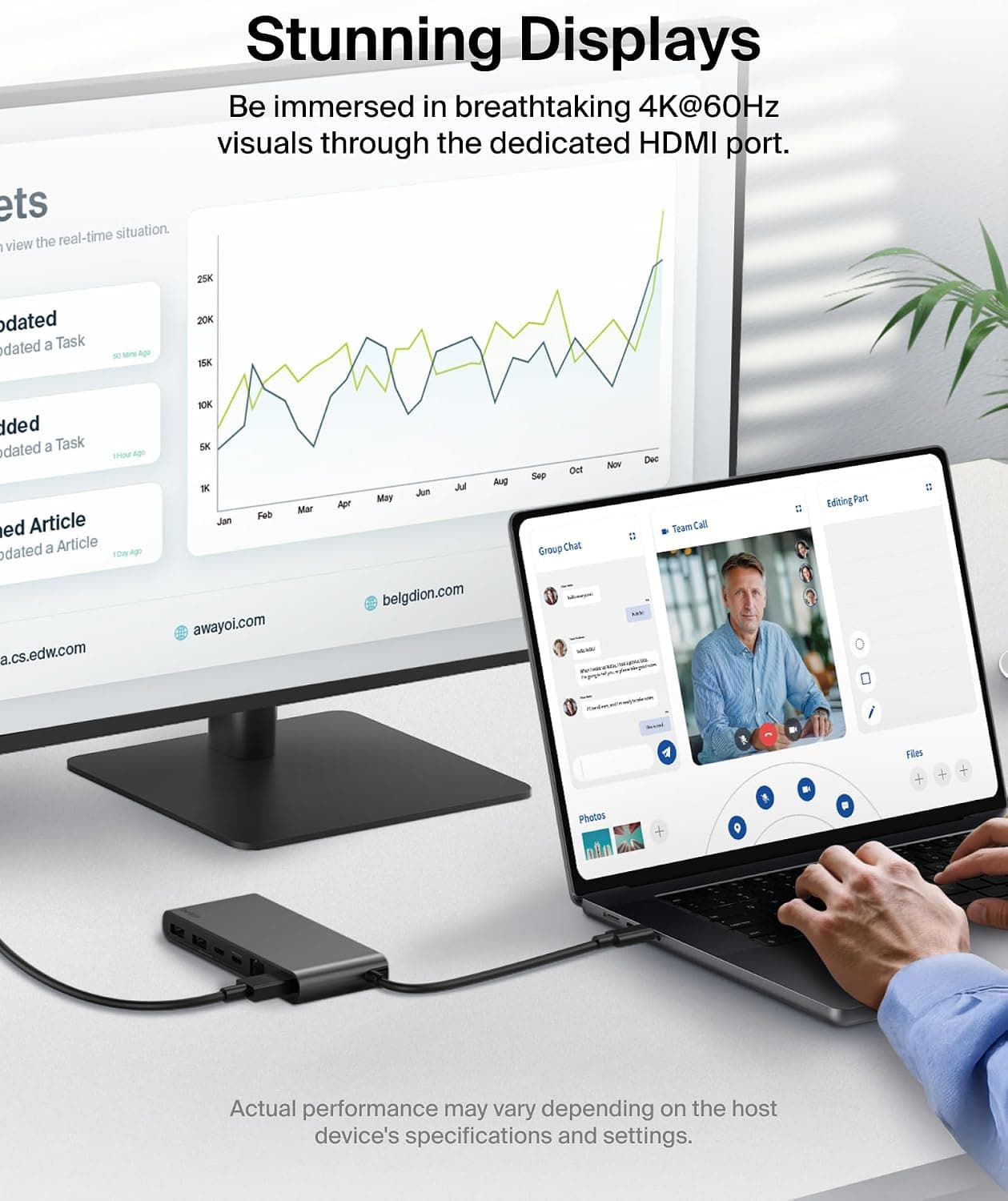 هاب USB-C 8 پورت Belkin Connect پشتیبانی نمایشگر 4K@60Hz شارژ 100W خاکستری هاب USB-C 8 پورت Belkin Connect پشتیبانی نمایشگر 4K@60Hz شارژ 100W خاکستری