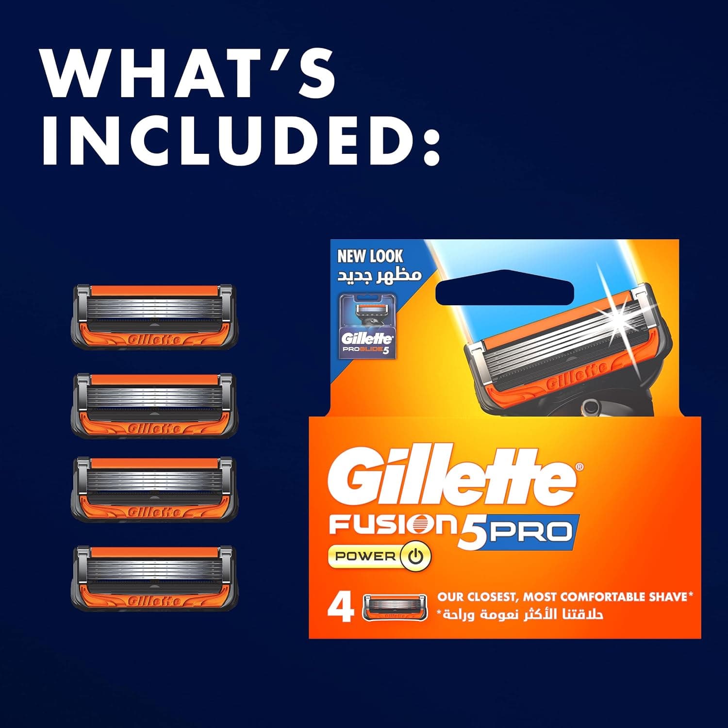 تیغ یدک مردانه Gillette Fusion ProGlide Power بسته 4 عددی تیغ یدک مردانه Gillette Fusion ProGlide Power بسته 4 عددی