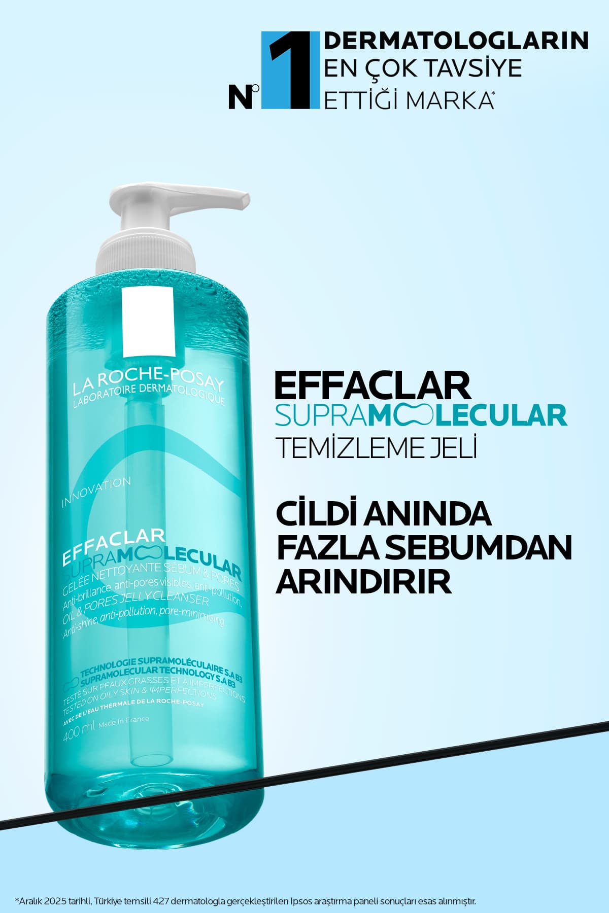 ژل شوینده صورت برای پوست مختلط و چرب La Roche Posay ضد منافذ Effaclar Supramolecular 400 ml ژل شوینده صورت برای پوست مختلط و چرب La Roche Posay ضد منافذ Effaclar Supramolecular 400 ml