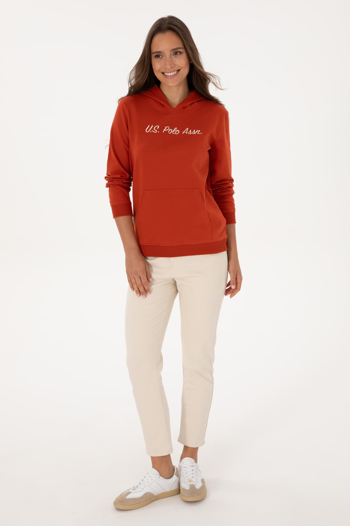 سوئیشرت زنانه U.S. Polo Assn. کلاهدار رنگ قرمز آجری مدل 50313559-VR031 سوئیشرت زنانه U.S. Polo Assn. کلاهدار رنگ قرمز آجری مدل 50313559-VR031