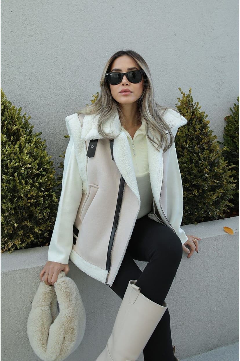 جلیقه زنانه Pembenokta Moda سوئدی پلوشدار جلیقه زنانه Pembenokta Moda سوئدی پلوشدار