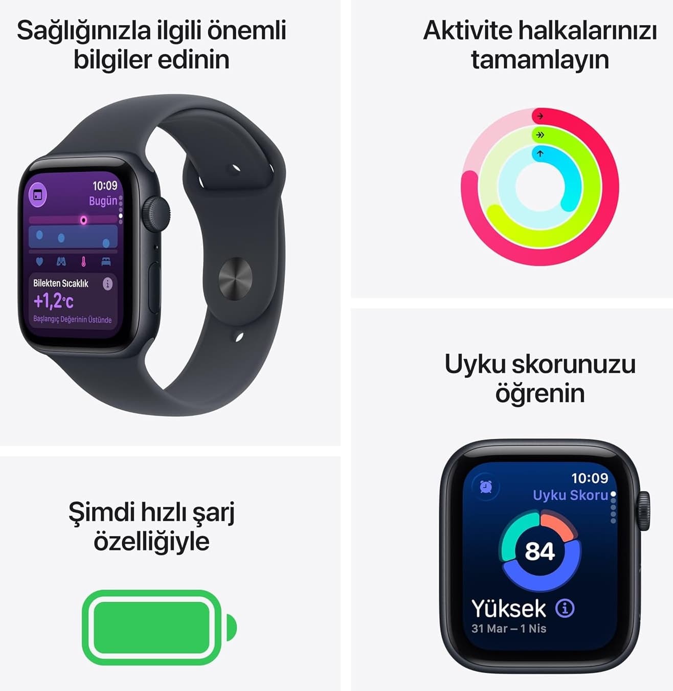 ساعت هوشمند Apple Watch SE 3 GPS با قاب آلومینیومی و بند ورزشی نیمهشب 40 mm S/M ساعت هوشمند Apple Watch SE 3 GPS با قاب آلومینیومی و بند ورزشی نیمهشب 40 mm S/M