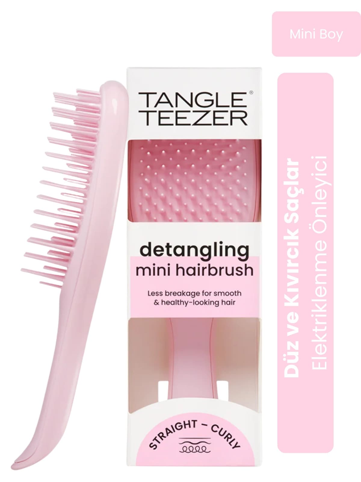 شانه برای موهای صاف و فر Tangle Teezer The Ultimate Detangler مینی ضدالکتریسیته ساکن صورتی هزارهای شانه برای موهای صاف و فر Tangle Teezer The Ultimate Detangler مینی ضدالکتریسیته ساکن صورتی هزارهای