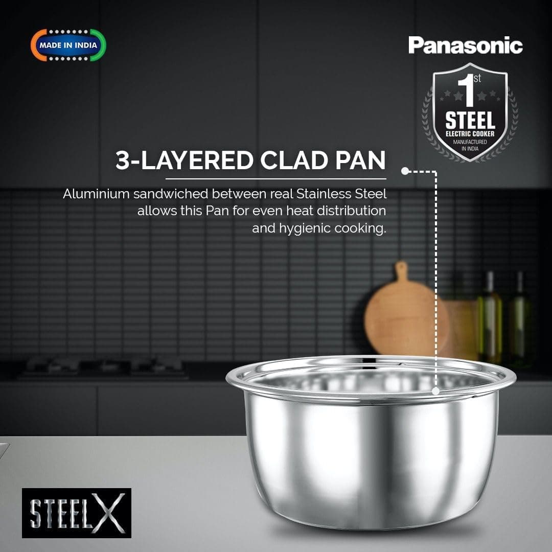 پلوپز برقی اتوماتیک Panasonic استیل ضدزنگ 1.8 L نقرهای مدل SR-G18 پلوپز برقی اتوماتیک Panasonic استیل ضدزنگ 1.8 L نقرهای مدل SR-G18