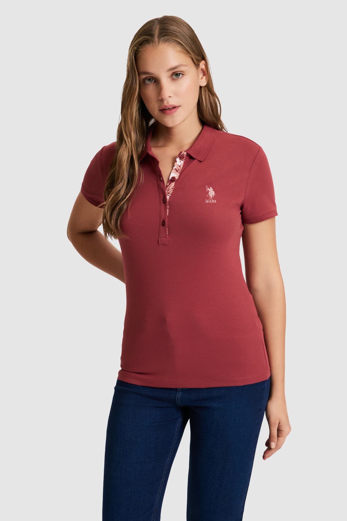تیشرت زنانه U.S. Polo Assn. بیسیک گیلاسی مدل 50321798-VR223 تیشرت زنانه U.S. Polo Assn. بیسیک گیلاسی مدل 50321798-VR223