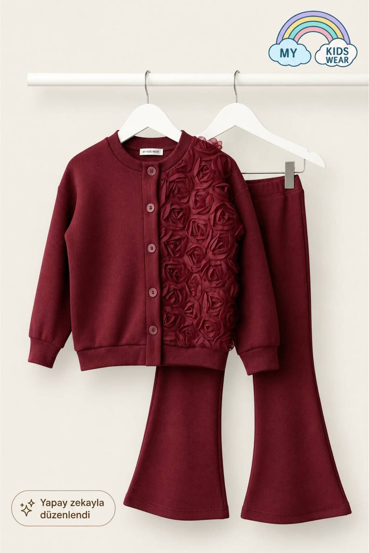 ست دوتکه ژاکت بافتنی دخترانه My Kids Wear با اپلیکه گل رز توری 3-10 سال مدل 12298 ست دوتکه ژاکت بافتنی دخترانه My Kids Wear با اپلیکه گل رز توری 3-10 سال مدل 12298