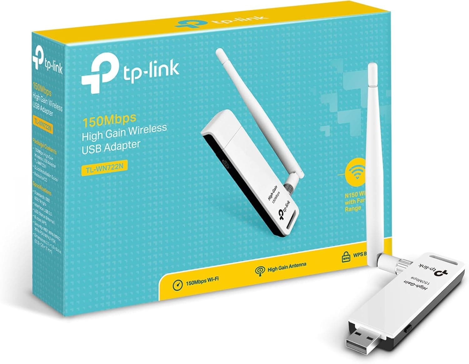 دانگل وایفای USB TP-Link با آنتندهی بالا مدل TL-WN722N دانگل وایفای USB TP-Link با آنتندهی بالا مدل TL-WN722N