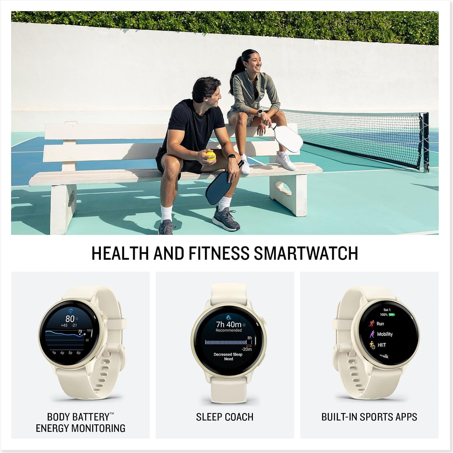 ساعت هوشمند Garmin طلایی قمری مدل Vivoactive 6 ساعت هوشمند Garmin طلایی قمری مدل Vivoactive 6