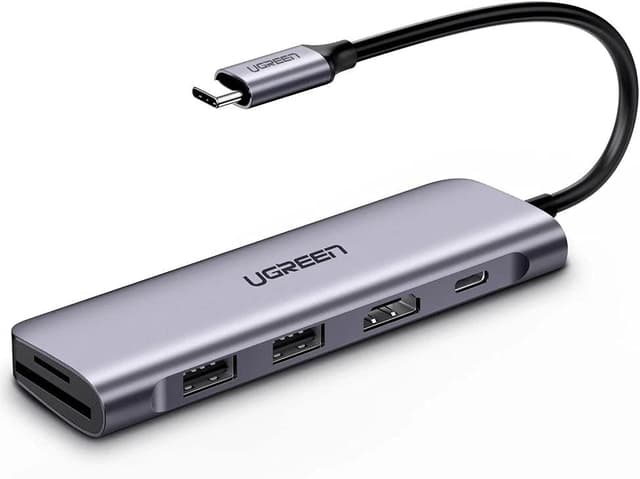 مبدل چندکاره UGREEN Type-C به HDMI با USB 3.0، TF، SD و PD مبدل چندکاره UGREEN Type-C به HDMI با USB 3.0، TF، SD و PD