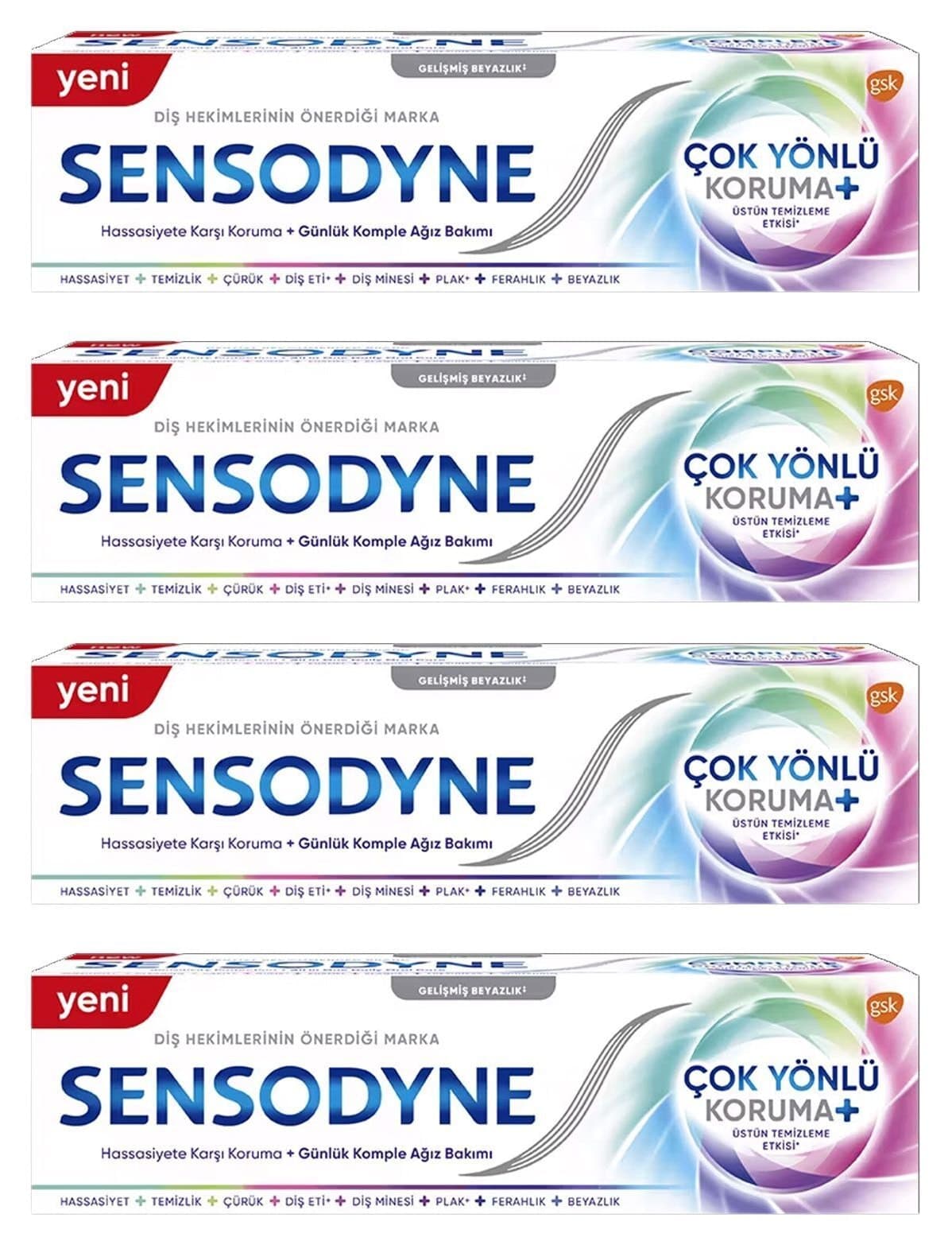 خمیر دندان Sensodyne مدل Çok Yönlü Koruma بسته 1+1 با حجم 2×50ml خمیر دندان Sensodyne مدل Çok Yönlü Koruma بسته 1+1 با حجم 2×50ml