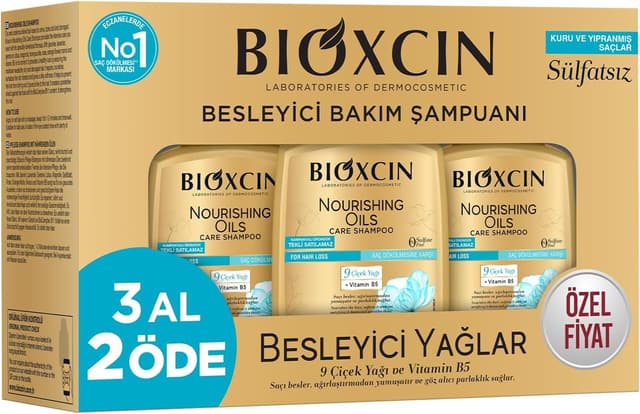 شامپو موهای خشک و آسیبدیده Bioxcin با ۹ روغن گل، پانتنول و BioComplex B11 بدون سولفات 3 x 300 ml شامپو موهای خشک و آسیبدیده Bioxcin با ۹ روغن گل، پانتنول و BioComplex B11 بدون سولفات 3 x 300 ml