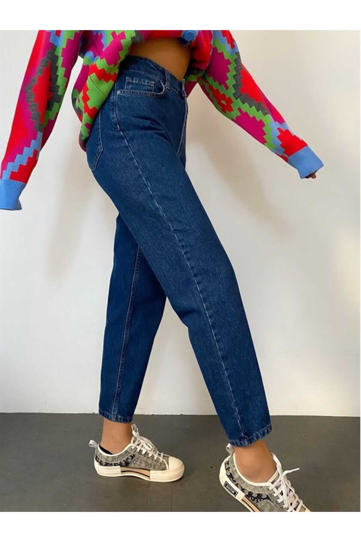 شلوار جین زنانه comfort jeans کمربلند لایکرادار بافت نرم کات راحت Mom Jean شلوار جین زنانه comfort jeans کمربلند لایکرادار بافت نرم کات راحت Mom Jean